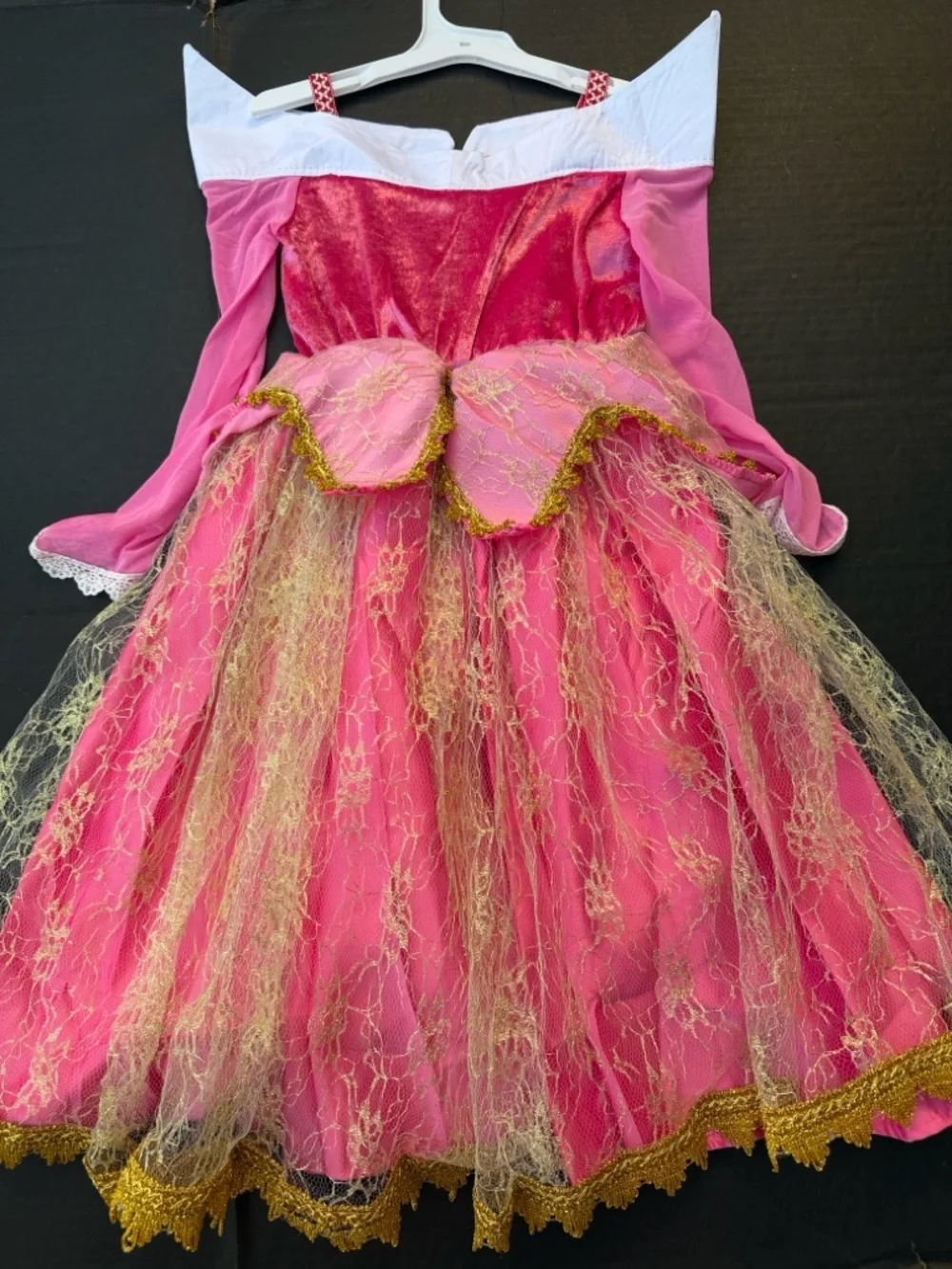 Girls' Pink and Gold Princess Costume Dress - Kids Theater Size 110 (4T)